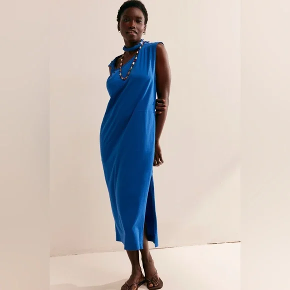 Free People Drew Tee Midi in True Blue size Medium NWT - Picture 1 of 13